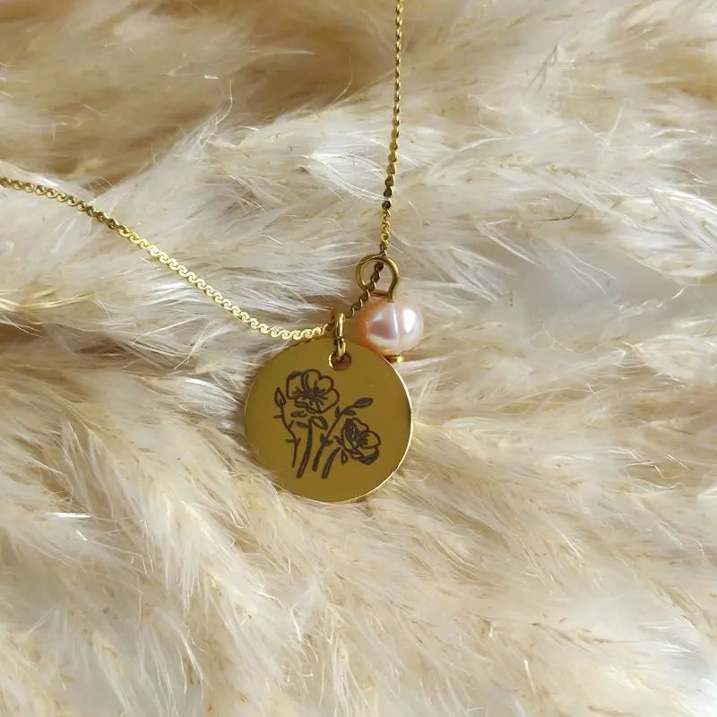 Pendentif fleur de naissance Août