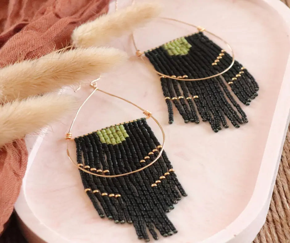 Boucles d'oreilles bohème franges Miyuki