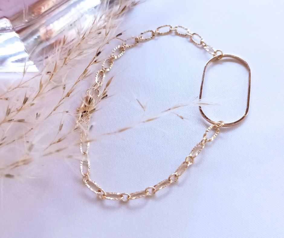 Bracelet Val chaînes maillons texturés - POPIBIJOUX Créations