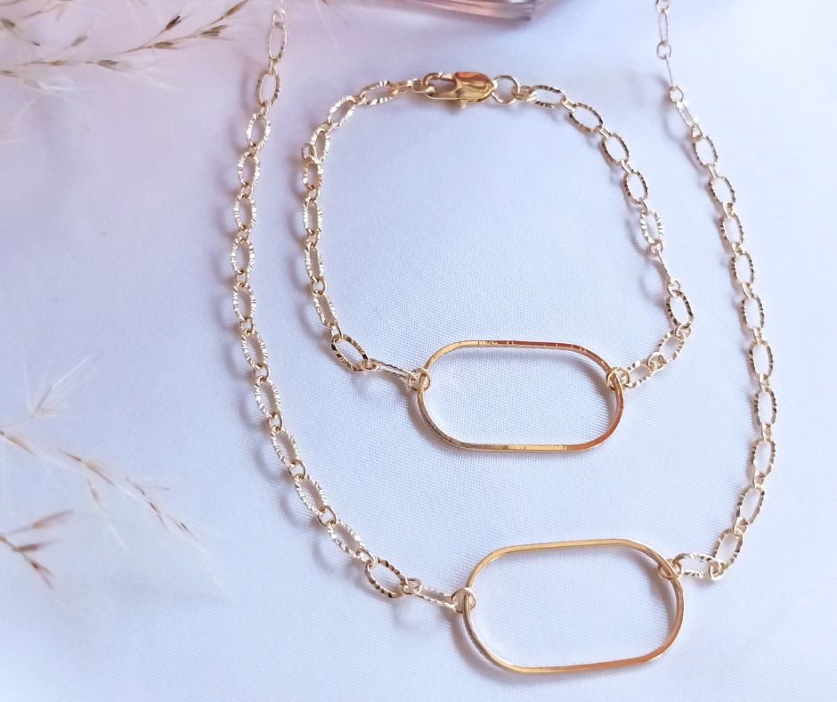 Bracelet Val chaînes maillons texturés - POPIBIJOUX Créations