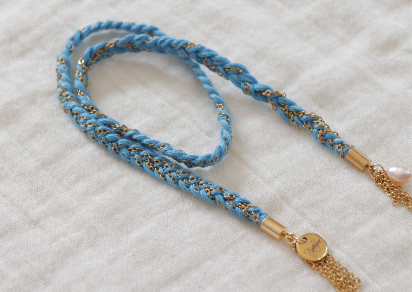Bracelet Rio - Cordon tressé et breloque d'eau douce - POPIBIJOUX Créations