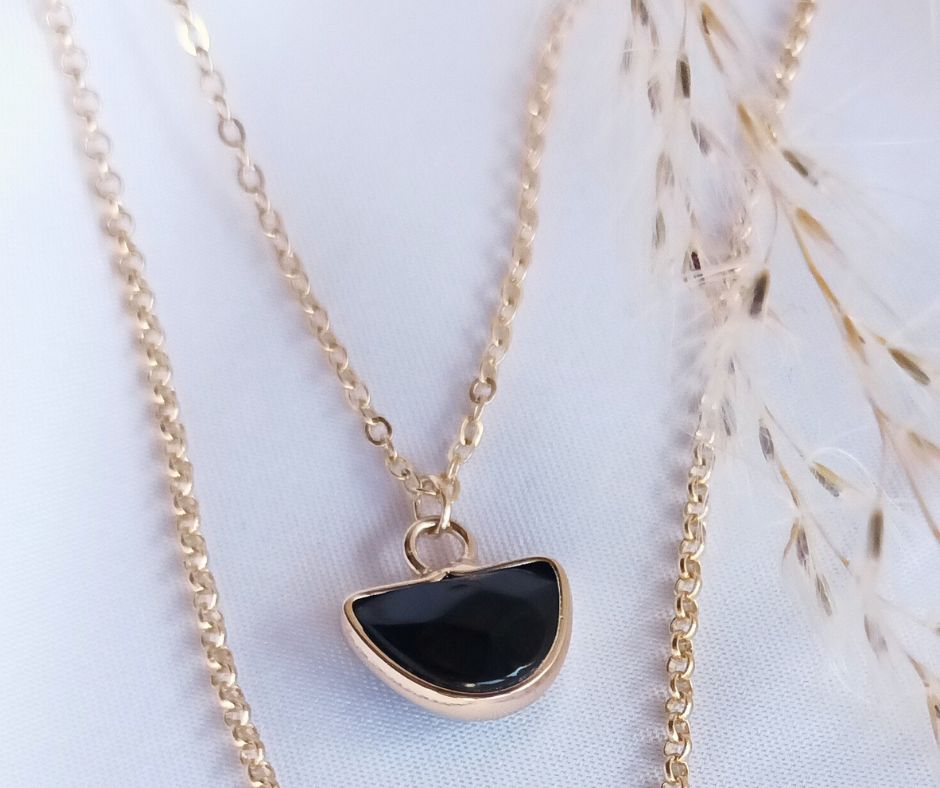 Collier Onyx et Arche double rang - POPIBIJOUX Créations