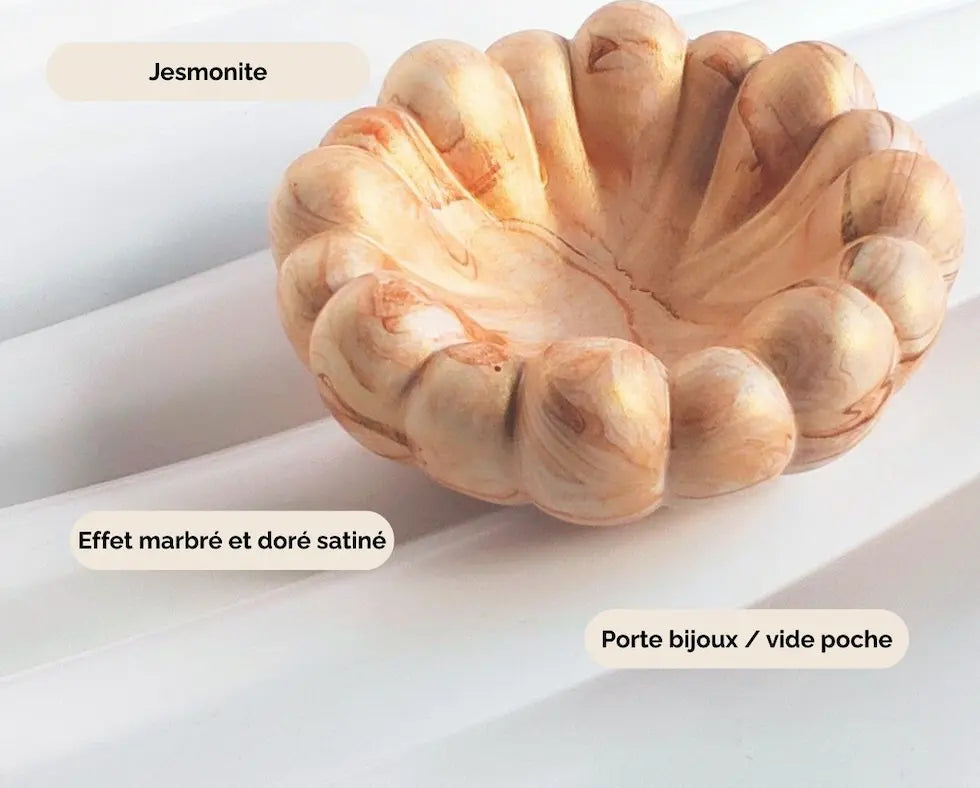 Coupelle "Nuage" en Jesmonite – Marbré Terracotta