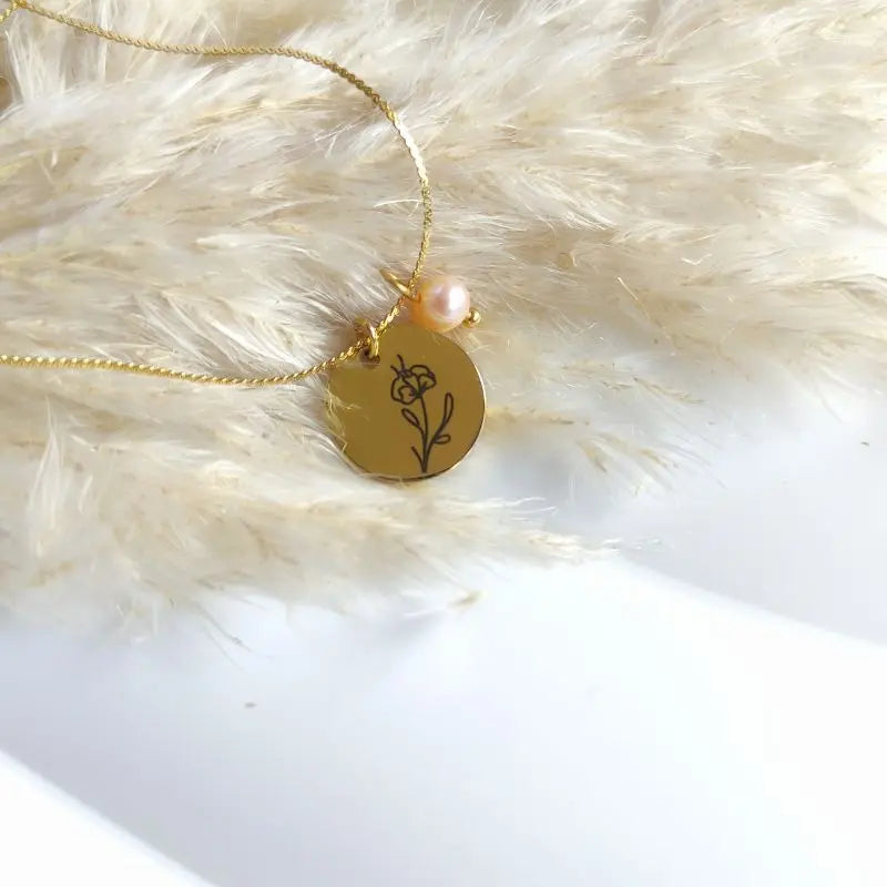 Pendentif fleur de naissance février - violette
