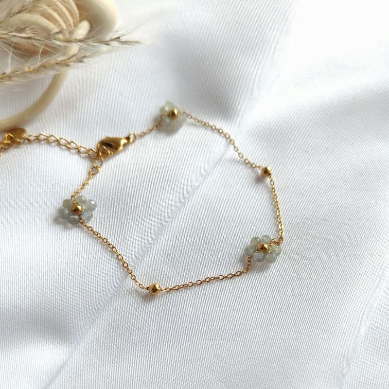 Bracelet fleur labradorite