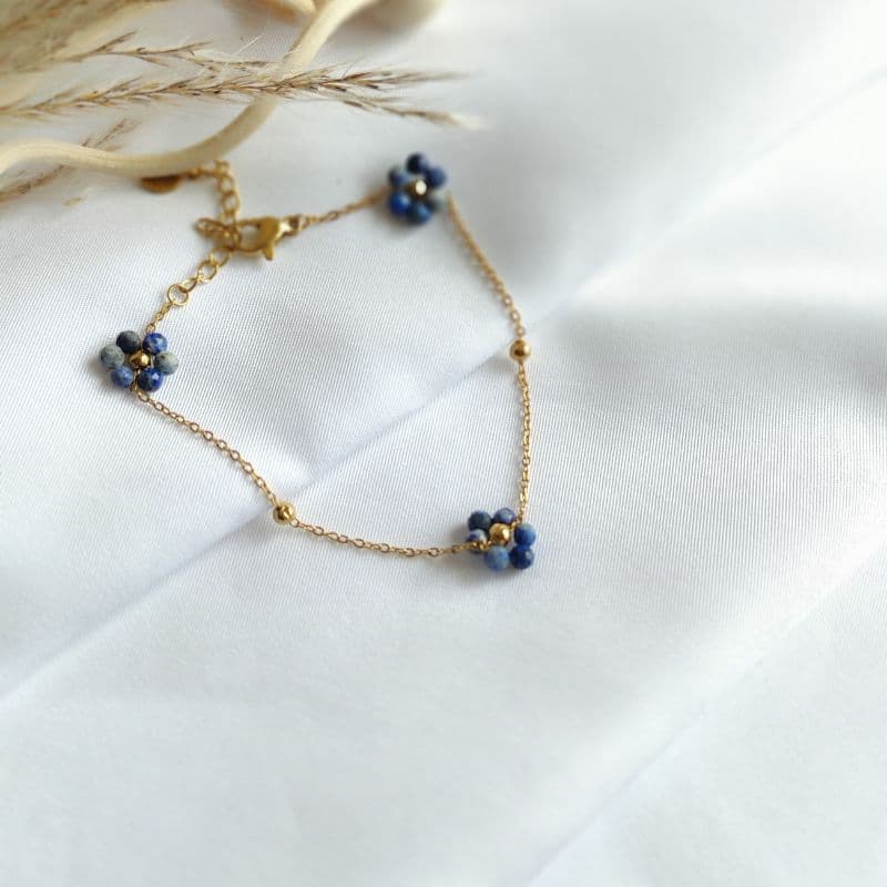 Bracelet fleur Lapis lazuli
