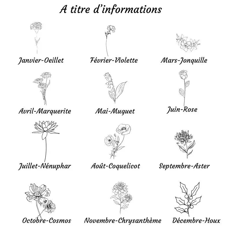 Collier fleur de naissance et perle d'eau douce