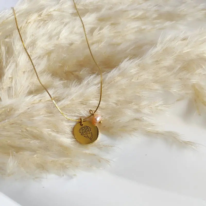 Pendentif fleur de naissance Janvier - Oeillet