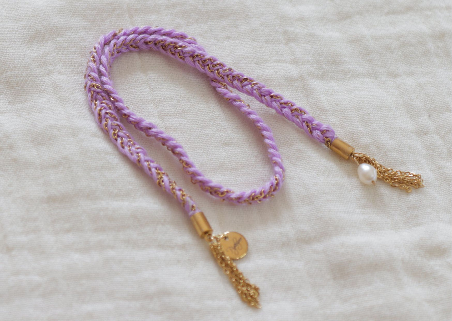 Bracelet Rio - Cordon tressé et breloque d'eau douce - POPIBIJOUX Créations