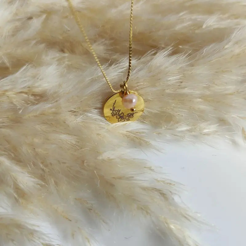 Pendentif fleur de naissance mars - jonquilles