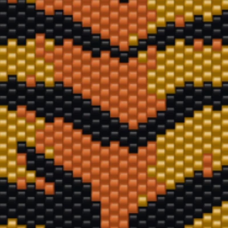 Motif Tigre (manchette) grille de tissage peyote pair