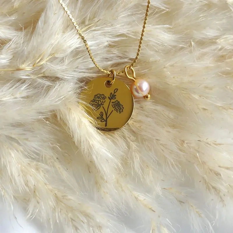 Pendentif fleur de naissance novembre - chrysanthèmes