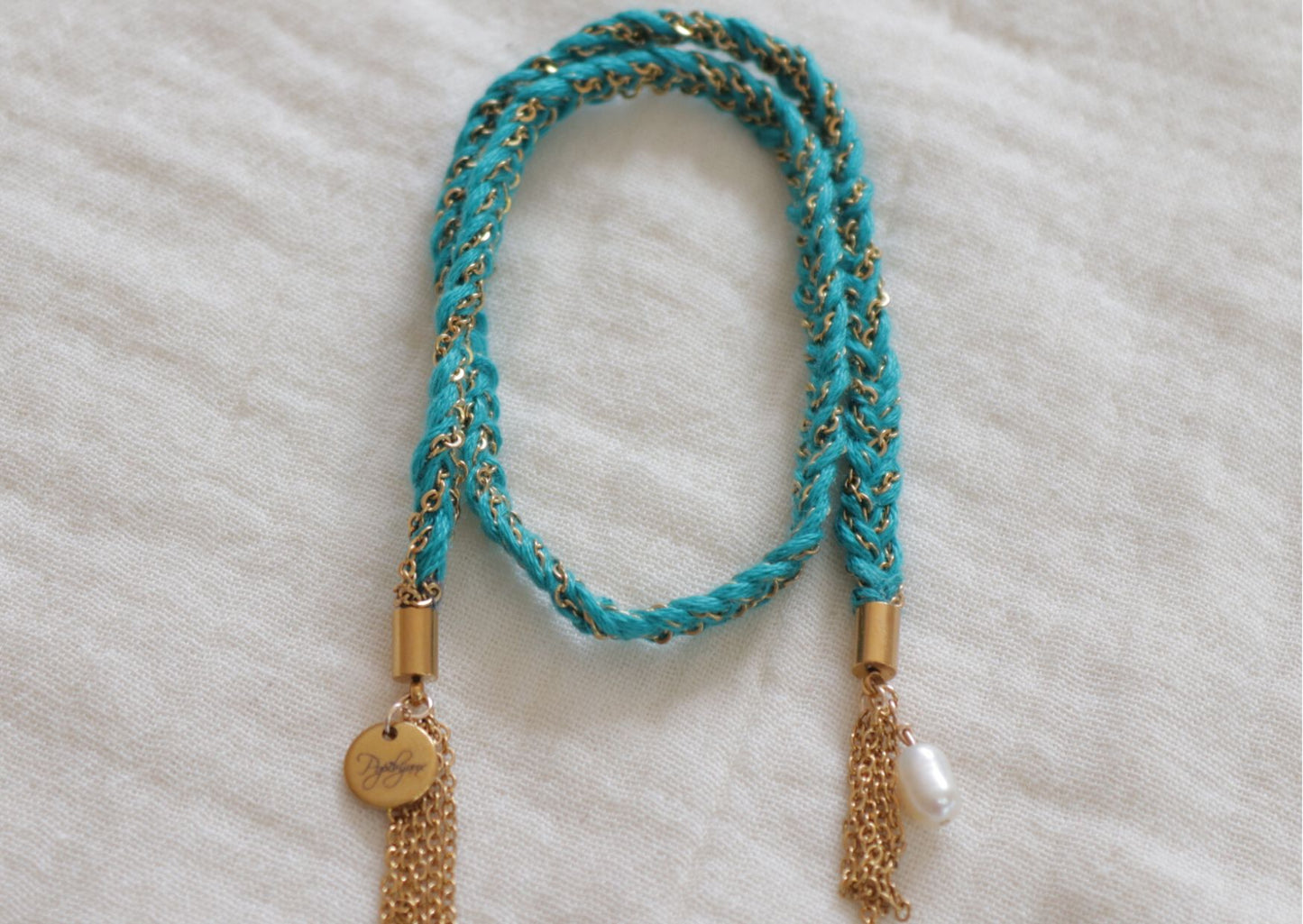 Bracelet Rio - Cordon tressé et breloque d'eau douce - POPIBIJOUX Créations