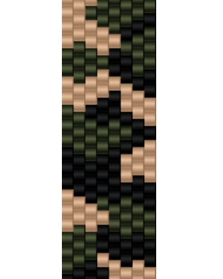 Motif camouflage (bague) tissage peyote pair - grille de tissage PDF - POPIBIJOUX Créations