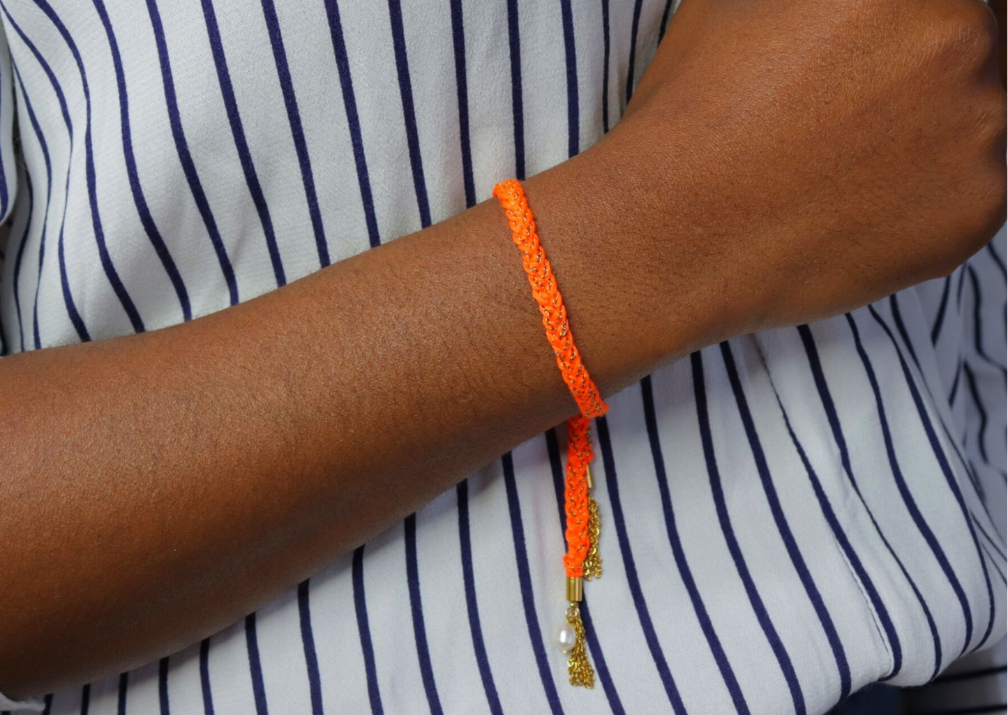 Bracelet Rio - Cordon tressé et breloque d'eau douce - POPIBIJOUX Créations