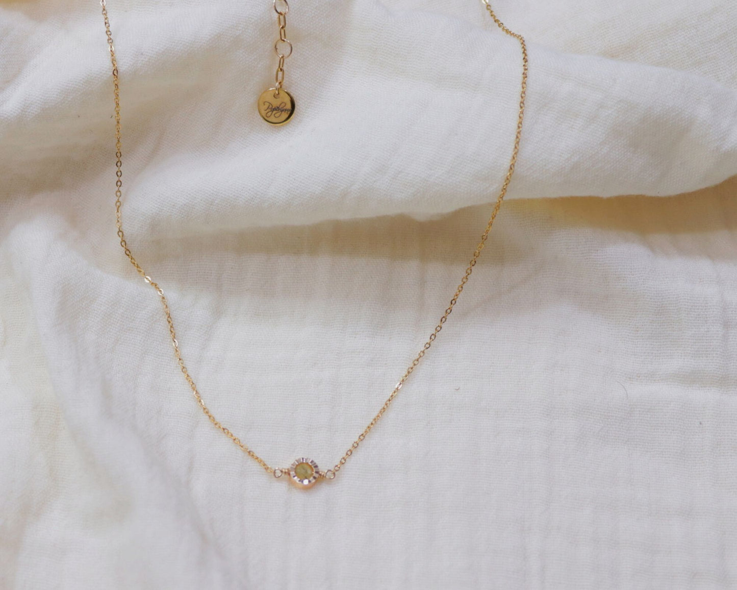 Collier Satellite pierre de gemmes - POPIBIJOUX Créations