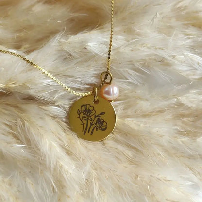 Pendentif fleur de naissance  Août