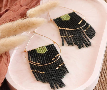 Boucles d'oreilles bohème franges Miyuki
