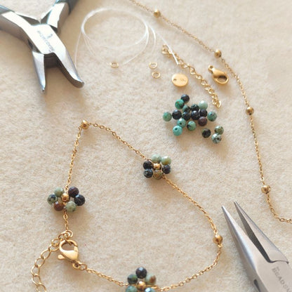 Bracelet Flora - Fleurs en pierres de gemmes