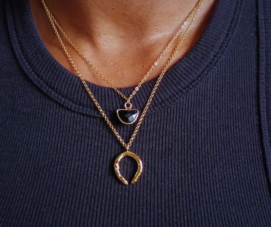 Collier Onyx et Arche double rang