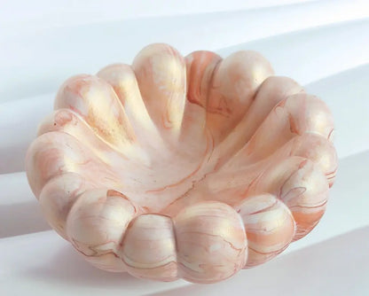 Coupelle "Nuage" en Jesmonite – Marbré Terracotta