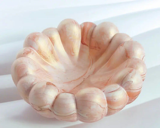 Coupelle "Nuage" en Jesmonite – Marbré Terracotta