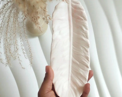 Coupelle Jesmonite - Plume effet marbré terracotta
