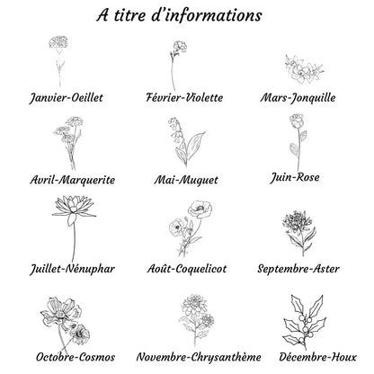 Collier fleur de naissance et perle d'eau douce