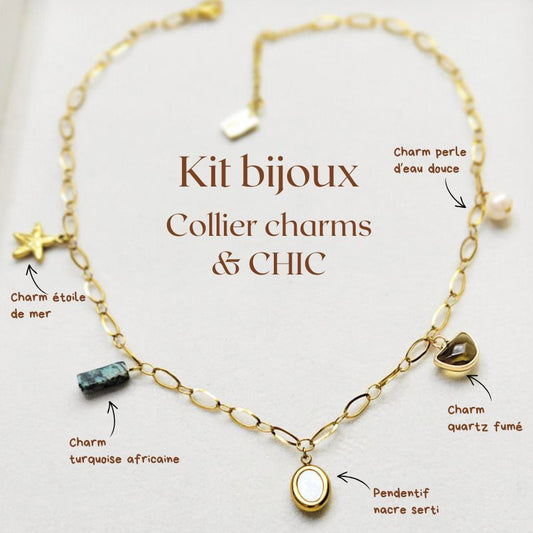 Kit Collier Charms & Chic aux Pierres Naturelles