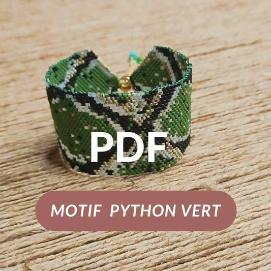 Motif Python vert (manchette ) Grille de tissage peyote impair PDF à télécharger