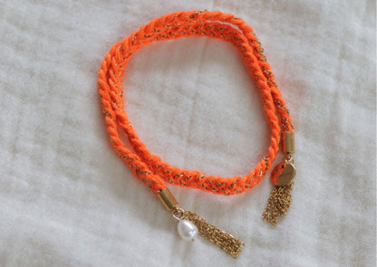 Bracelet Rio - Cordon tressé et breloque d'eau douce - POPIBIJOUX Créations